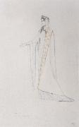 Fernand Khnopff Costume Drawing For Le Roi Arthus Genievre oil on canvas